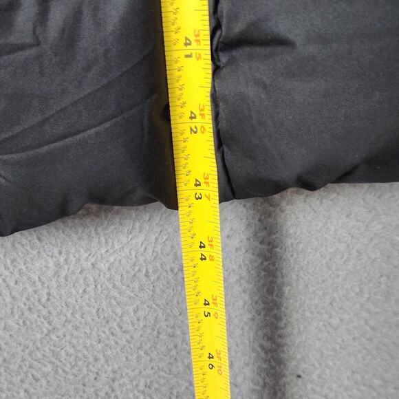 Lands End Goose Down Puffer Coat Large 14-16 Black Hooded Long Quilted Parka - Picture 4 of 13